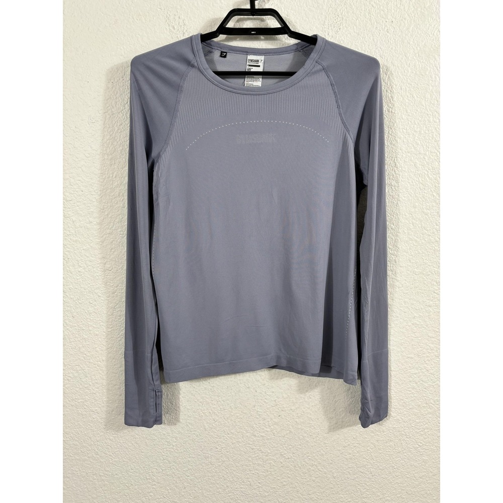 Gymshark Shirt Womens Medium Purple Long Sleeve DRY Moisture Wicking Athletic